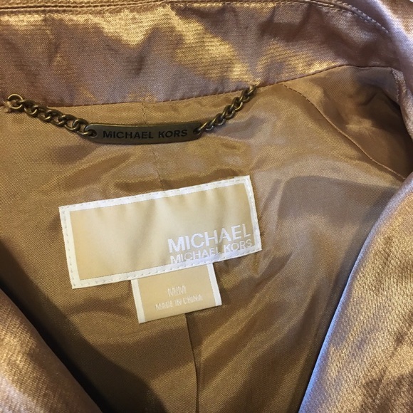 Michael Kors Metallic Gold Trench Coat M - Picture 9 of 14